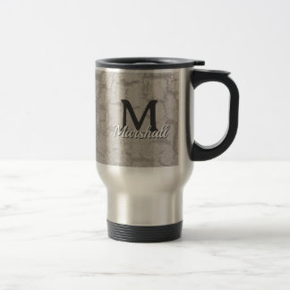 Familieninitialen Monogramm Baumrinde Foto mit Nam Reisebecher