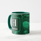 Familieninitialen Monogramm Grüner Marmorierter Ed Tasse (Vorderseite Links)