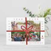 Familienjahr im Foto im Überblick Weihnachtskarte Karte (Stehend Vorderseite)