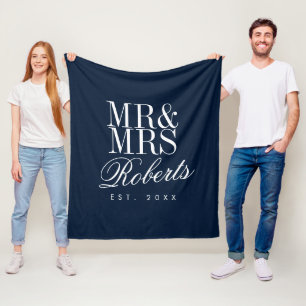 Familienjubiläum Datum navin blau elegant Fleecedecke