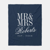 Familienjubiläum Datum navin blau elegant Fleecedecke (Vorderseite)