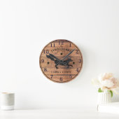 Familienkabine Rustikal-Holz-Personalisierte Wall- Runde Wanduhr (Zuhause)