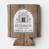 Familienkabine Rustikale Holzdekoration Personalis Dosenkühler (Rückseite)