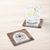 Familienkabine Rustikale Holzdekoration Personalis Rechteckiger Pappuntersetzer (Vor Ort)