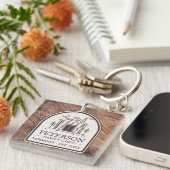 Familienkabine Rustikale Holzdekoration Personalis Schlüsselanhänger (Vorderseite rechts)