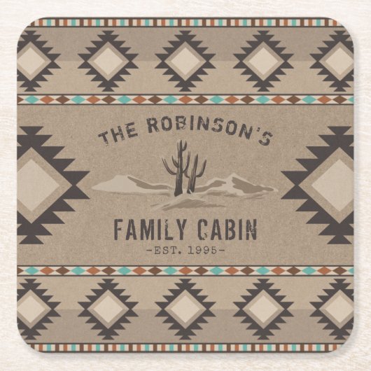 Familienkabine Rustikale Südwestküste Rechteckiger Pappuntersetzer (Vorderseite)