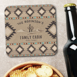 Familienkabine Rustikale Südwestküste Rechteckiger Pappuntersetzer