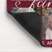 Familienkalligraphie Dunkelrot 6 FotoCollage Mousepad (Ecke)