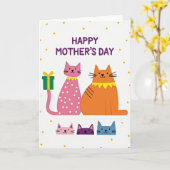 Familienkatzen-Muttertagskarte Karte (Gelbe Blume)