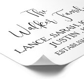 Familienkinder Nachname Modernes Hochzeitdatum Ges Poster (Ecke)