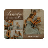 Familienkollage Rustikales, modernes Personalisier Magnet (Horizontal)