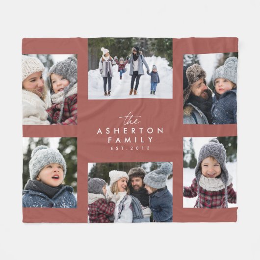 Familienkollektion 6 Foto einfache moderne Terrako Fleecedecke (Vorderseite (Horizontal))
