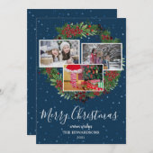 Familienkollektion Foto frohe Weihnachten rustikal (Vorne/Hinten)