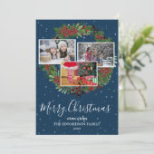 Familienkollektion Foto frohe Weihnachten rustikal (Stehend Vorderseite)