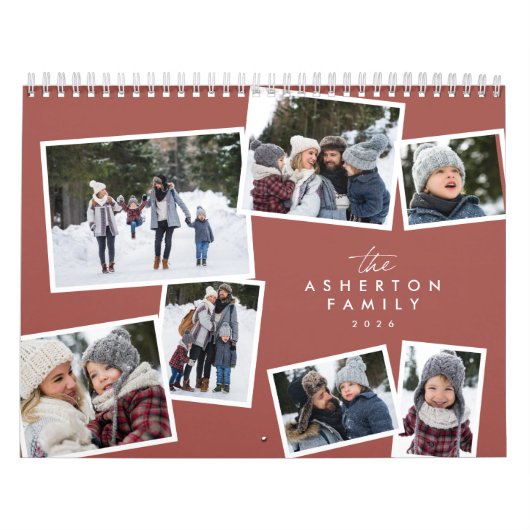 Familienkollektion Foto Spaß moderne Terrakotta Kalender (Titelbild)