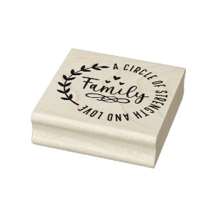 Familienkreis Stärke und Liebe Typografie Gummistempel
