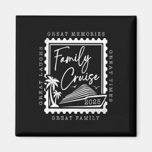 Familienkreuzfahrt 2025 Reise Retro Stempel Famili Magnet