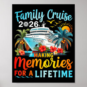 Familienkreuzfahrt 2026 Urlaub Sommer Illustration Poster