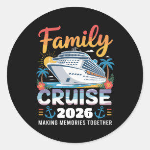 Familienkreuzfahrt 2026 Urlaubsreise Familien-Matc Runder Aufkleber