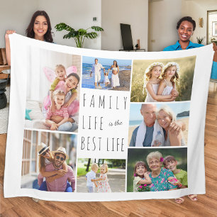Familienleben ist das beste Leben 7 Foto Weiß Fleecedecke
