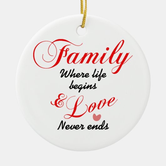 Familienleben und Liebe Keramik Ornament (Vorne)