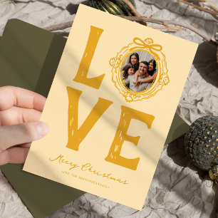 Familienliebe-Doodle-Foto-Weihnachten Feiertagskarte