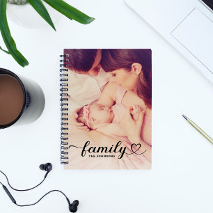 Familienliebe in schwarzer Schrift - Benutzerdefin Notizblock