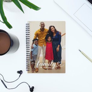 Familienliebe Weiße Schrift Foto individuell Notizblock