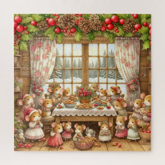 Familienmädchen zu Weihnachten Puzzle (Vertikal)