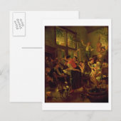 Familienmahlzeit (Öl auf Leinwand) Postkarte (Vorne/Hinten)