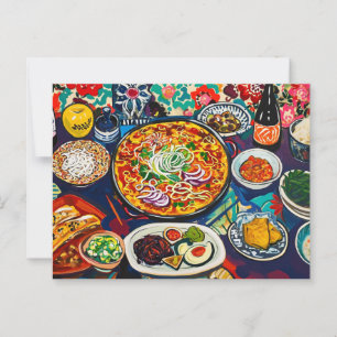 Familienmahlzeit Postkarte