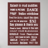 Familienmauer hängt Wichtige Dinge, an die man sic Poster (Vorne)