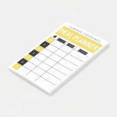 Familienmehlplaner | Gelb und Schwarz | Individuel Post-it Klebezettel (angewinkelt)