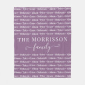 Familienmitglied benennt Muster Modernes, trendige Fleecedecke (Vorderseite)