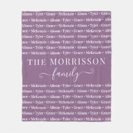 Familienmitglied benennt Muster Modernes, trendige Fleecedecke