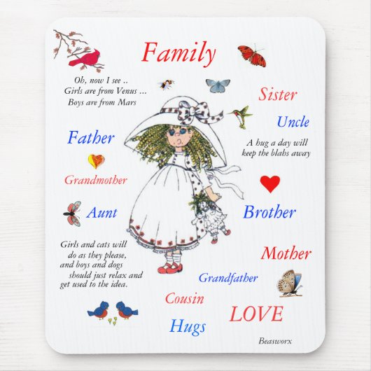 Familienmitglieder Mousepad (Vorne)