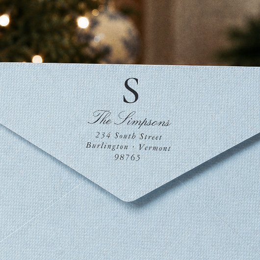 Familienmonogramm-Rücksendeadresse Adresse Permastempel