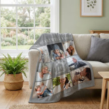 Familienmonogrammwappen 8 Foto-Collage Grau