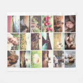 Familienmosaik Foto Fleecedecke (Vorderseite (Horizontal))