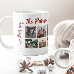 Familienname 10 Foto Collage Frohe Weihnachten Kaffeetasse