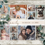 Familienname 10 Mehrere Foto Puzzle<br><div class="desc">So eine lustige Art,  ein paar Fotos zu zeigen! Dieses Rätsel bietet eine 10 Foto Collage Option. Trendy Skript-Schriftart mit dem Sprichwort "Family". Einfach zu bedienende Vorlage. Laden Sie einfach 10 Ihrer Lieblings-Fotos hoch.</div>