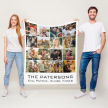 Familienname 16 Foto Collage Moderne Elegante Schw