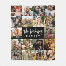 Familienname 18 Foto Collage Moderne Elegante Schw