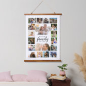 Familienname 18 Foto Collage Wood Wall Tapestry Wandteppich Mit Holzrahmen (Schlafzimmer)