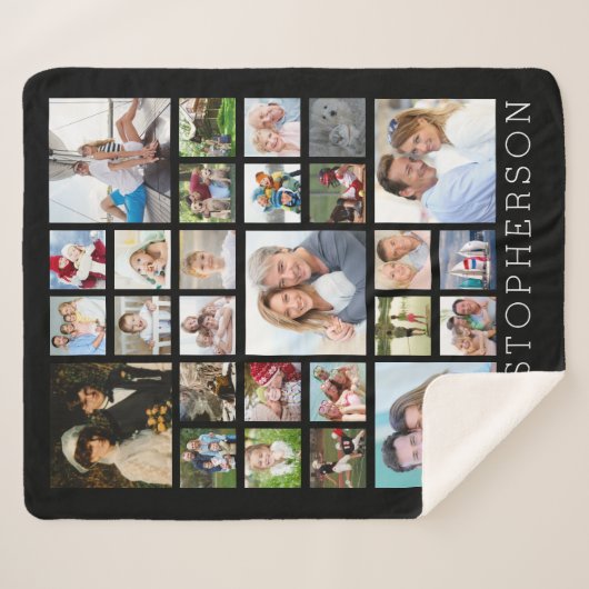 Familienname 27 FotoCollage benutzerdefinierte Far Sherpadecke (Vorderseite (Horizontal))