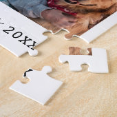 Familienname 4 Foto Collage White Puzzle (Seite)