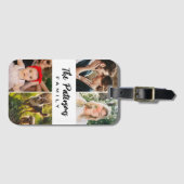 Familienname 4 Fotomaterial Moderne Elegant Minima Gepäckanhänger (Vorderseite (Horizontal))