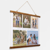 Familienname 5 Foto Collage Einfache Moderne Wandteppich Mit Holzrahmen (Gewinkelt)