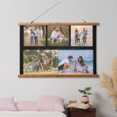 Familienname 5 Foto Collage Einfache Moderne Wandteppich Mit Holzrahmen (Schlafzimmer)