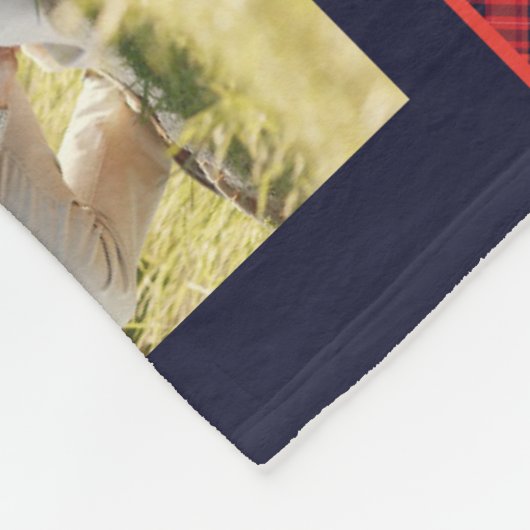 Familienname 5 FotoCollage Rot Kariert Moderne Fleecedecke (Ecke)